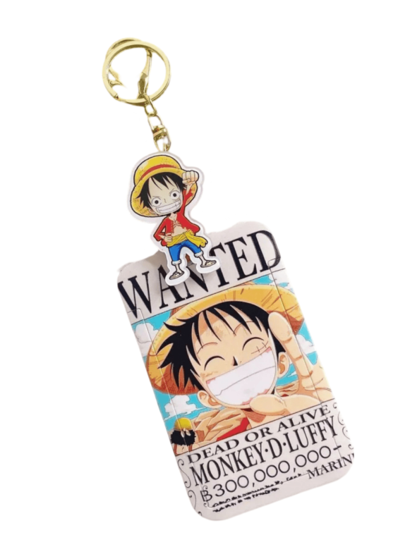 Anime One Piece Wanted Monkey D. Luffy Pendant Keychain