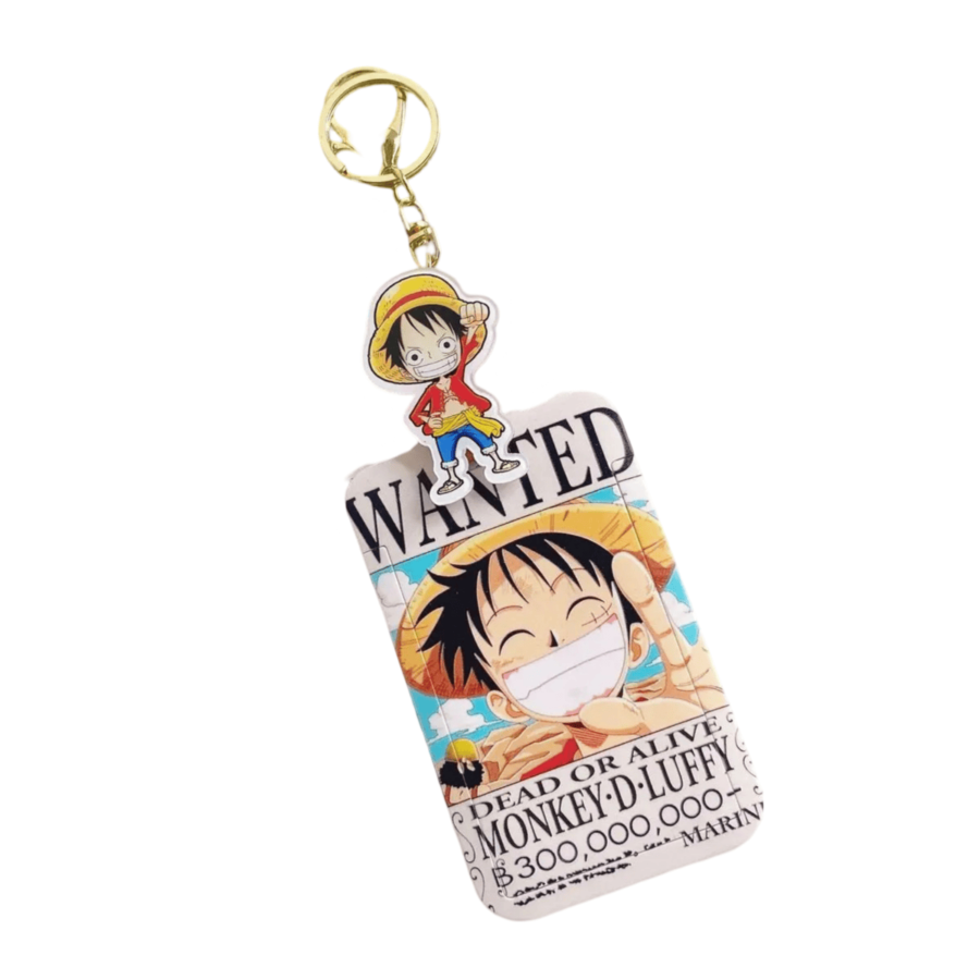 Anime One Piece Wanted Monkey D. Luffy Pendant Keychain