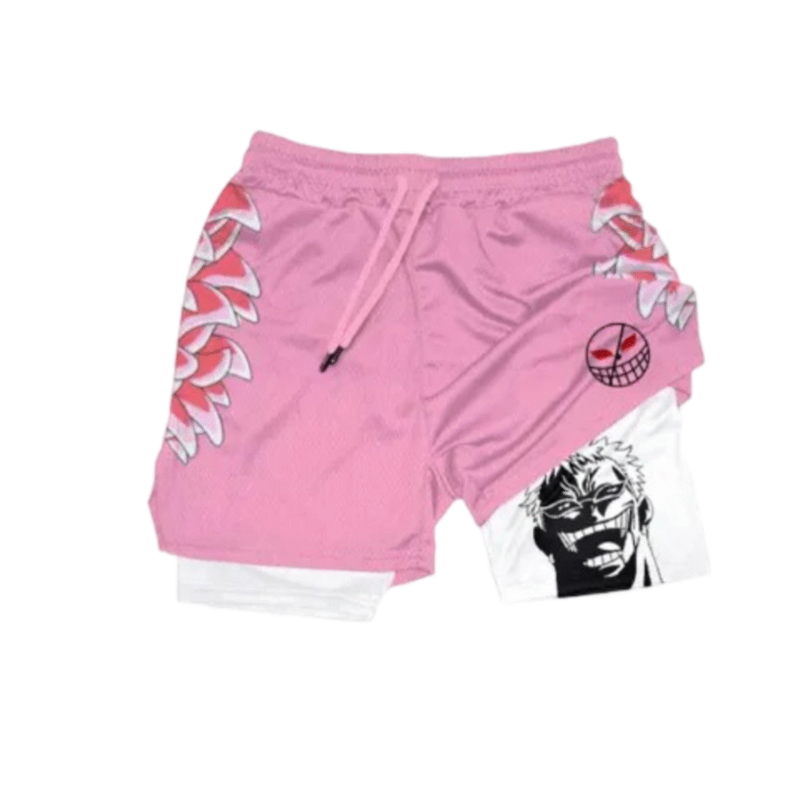 One Piece Anime Donquixote Doflamingo Double Layer Sports Shorts One Piece Anime Donquixote Doflamingo Double Layer Sports Shorts