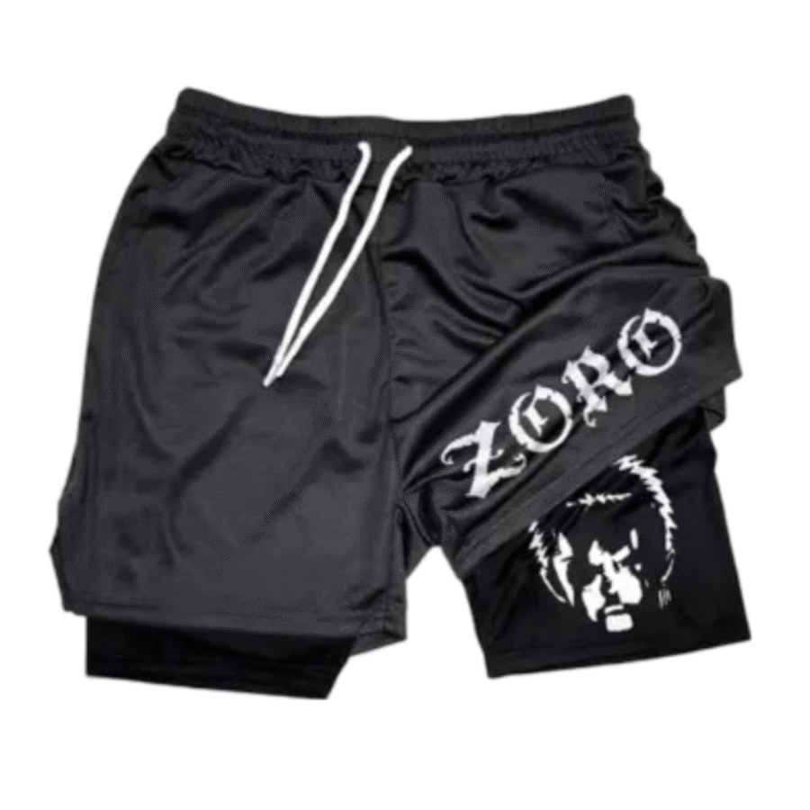 One Piece Anime Roronoa Zoro Double Layer Sports Shorts One Piece Anime Roronoa Zoro Double Layer Sports Shorts