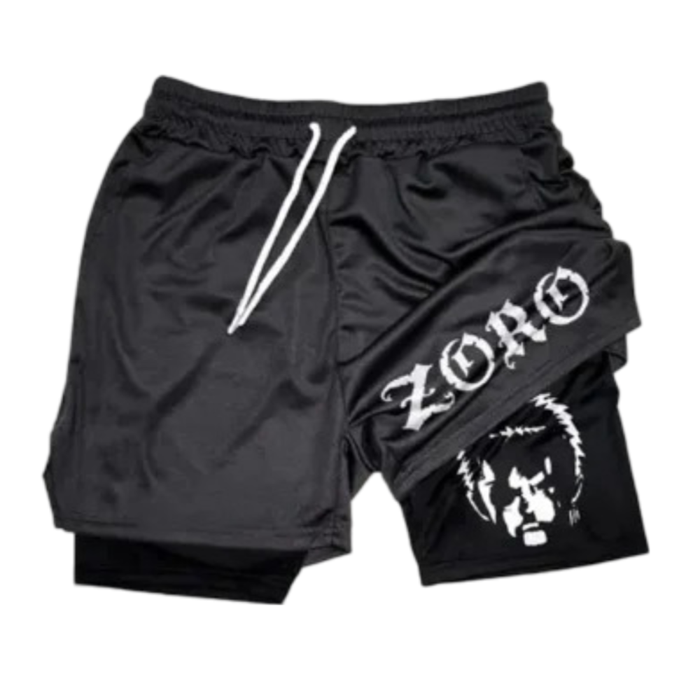 One Piece Anime Roronoa Zoro Double Layer Sports Shorts One Piece Anime Roronoa Zoro Double Layer Sports Shorts