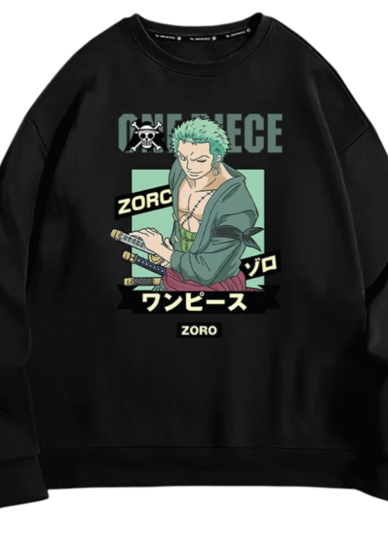 Anime One Piece Zoro Printed Casual Sweatshirt