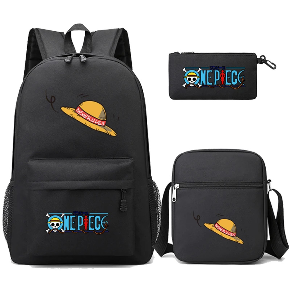 3 Pcs/Set Anime One Piece Straw Hat School Bag 3 Pcs/Set Anime One Piece Straw Hat School Bag