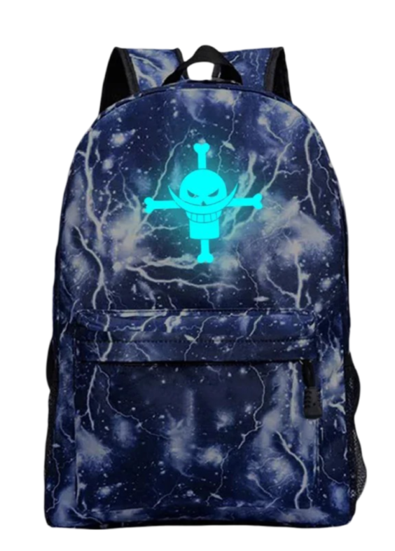 One Piece Anime Whitebeard Pirates Symbol Luminous School Backpack