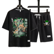Anime One Piece Roronoa Zoro T-Shirt Shorts Set