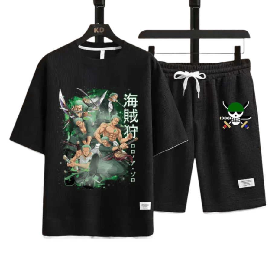 Anime One Piece Roronoa Zoro T-Shirt Shorts Set