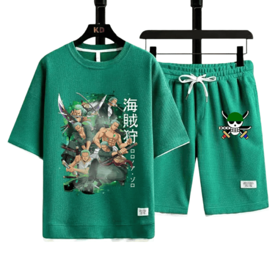 Anime One Piece Roronoa Zoro T-Shirt Shorts Set