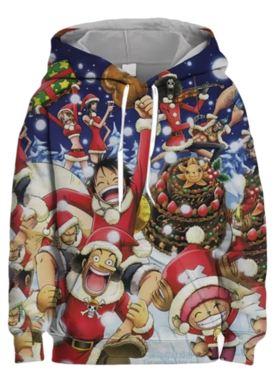 Anime Christmas One Piece Character Hoodie