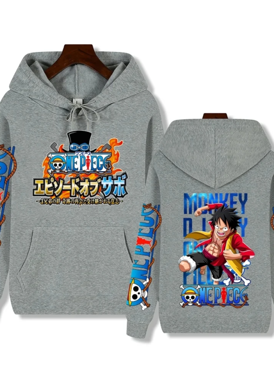 Anime One Piece Monkey D. Luffy Printed Hoodie