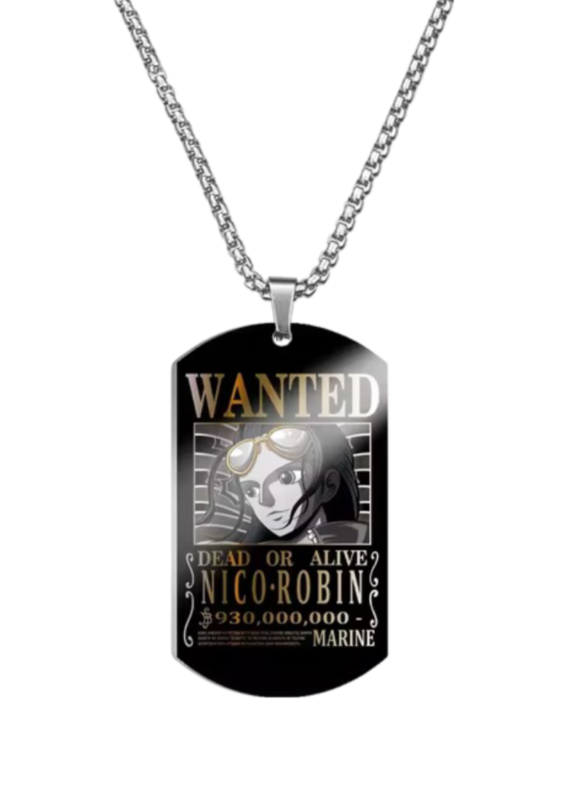 Anime One Piece Wanted Nico Robin Printed Necklace