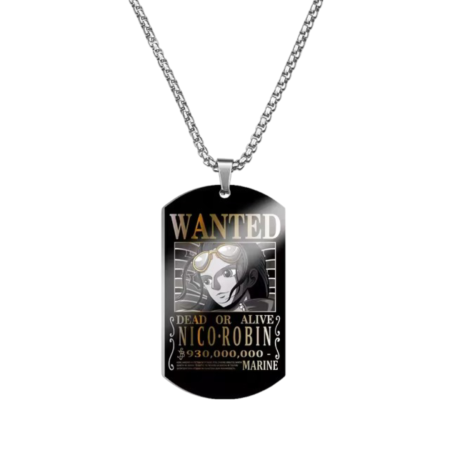 Anime One Piece Wanted Nico Robin Printed Necklace