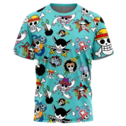 Anime One Piece Strawhats Jolly Roger Printed T-Shirt