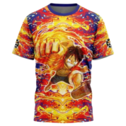 Anime One Piece Trippy Monkey D. Luffy Printed T-Shirt