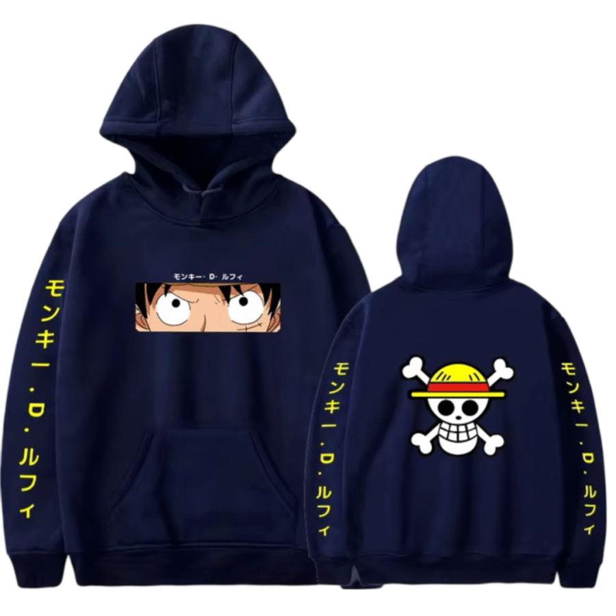 One Piece Anime Monkey D. Luffy Printed Hoodie One Piece Anime Monkey D. Luffy Printed Hoodie