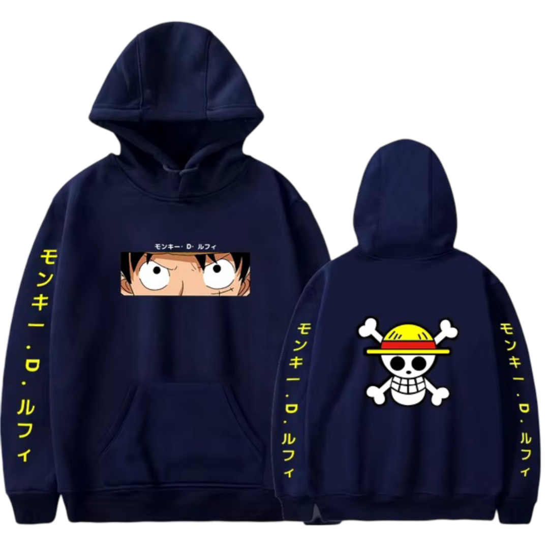 One Piece Anime Monkey D. Luffy Printed Hoodie One Piece Anime Monkey D. Luffy Printed Hoodie