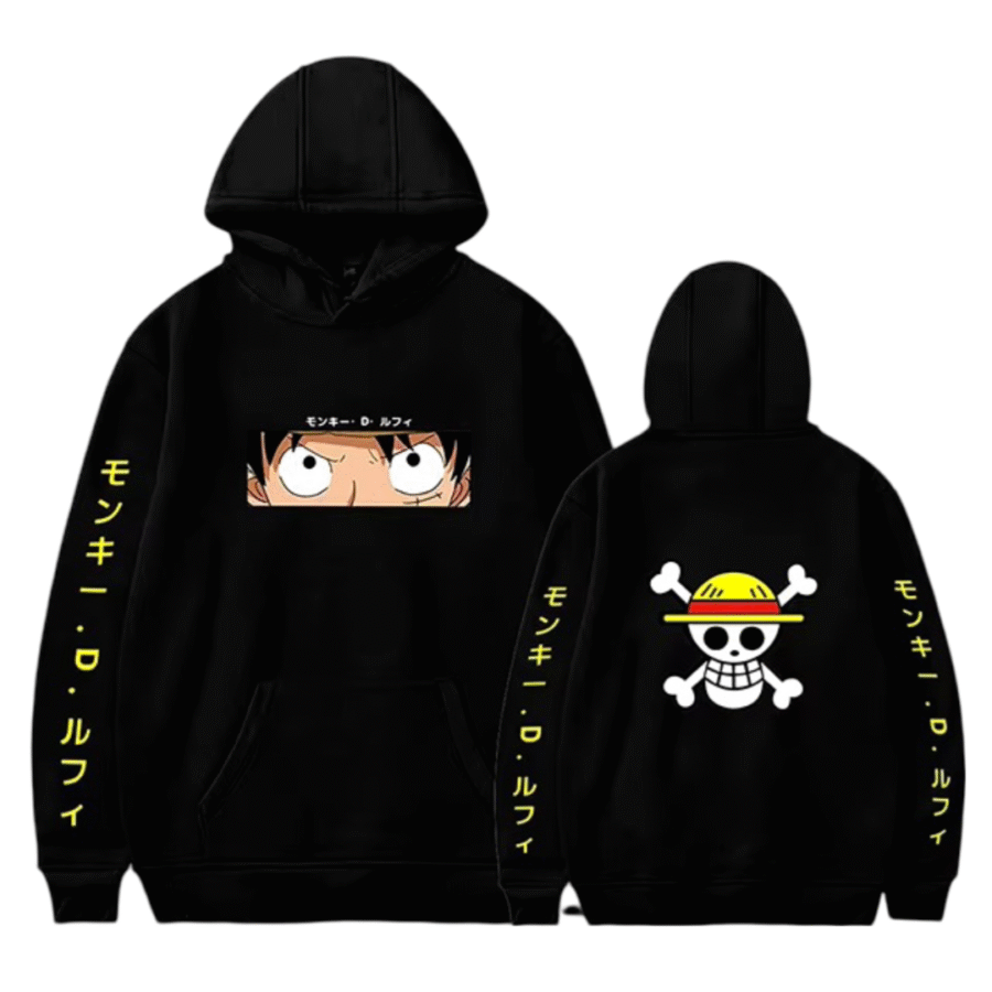 One Piece Anime Monkey D. Luffy Printed Hoodie One Piece Anime Monkey D. Luffy Printed Hoodie