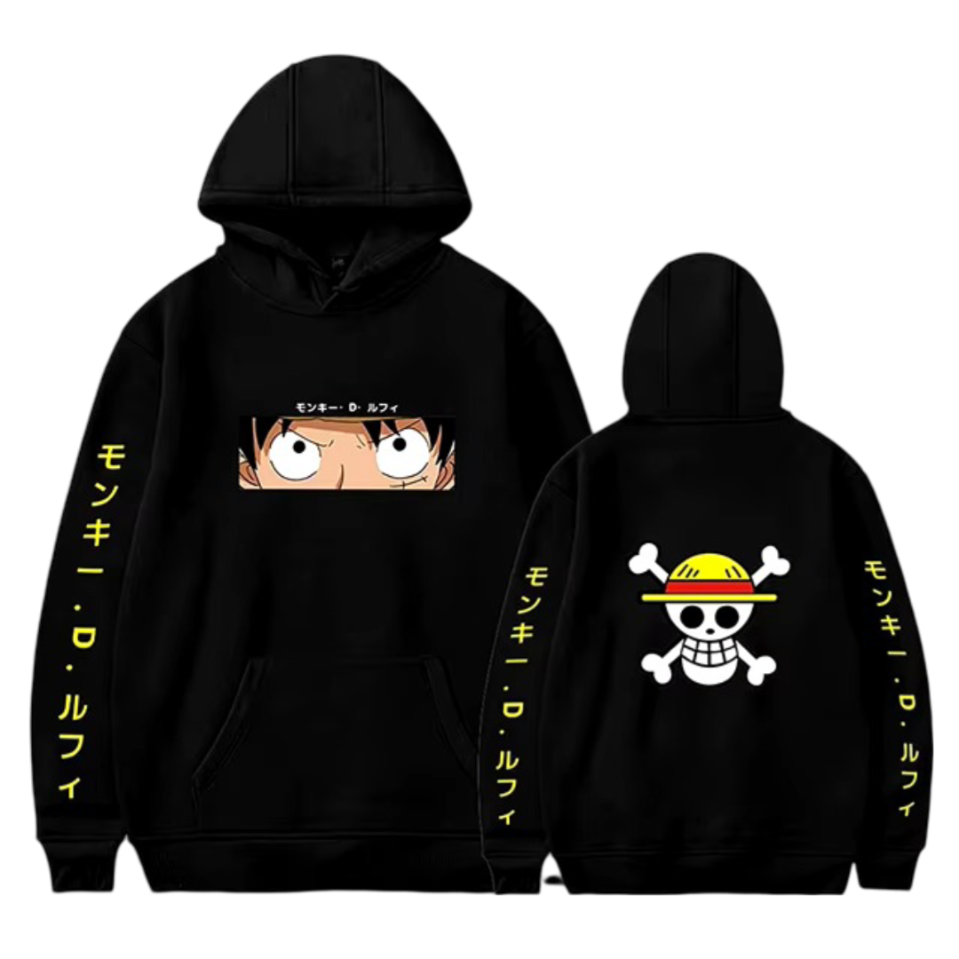 One Piece Anime Monkey D. Luffy Printed Hoodie One Piece Anime Monkey D. Luffy Printed Hoodie