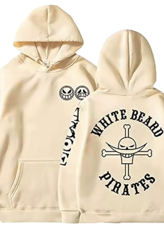 Anime One Piece White Beard Pirates Printed Hoodie