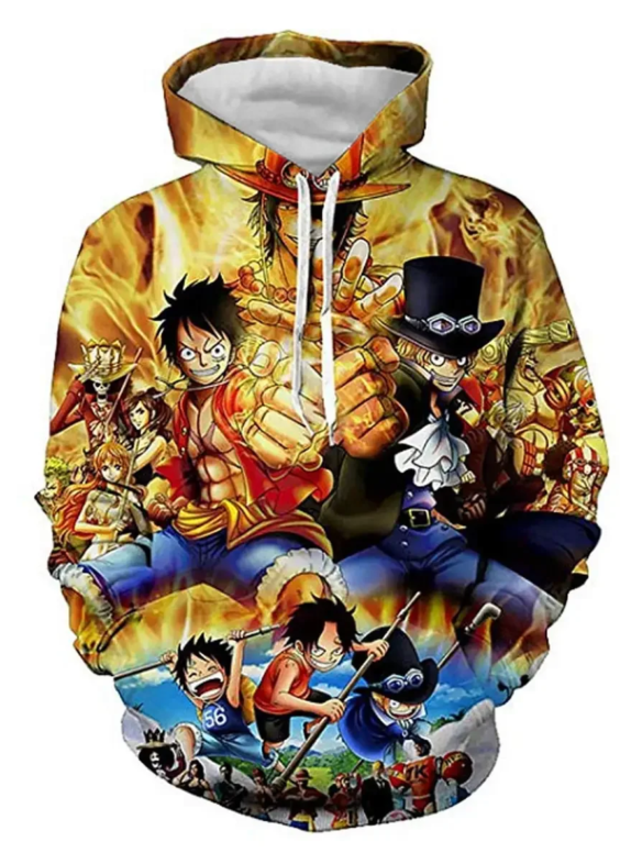 Anime One Piece Character 3D Casual Hoodie