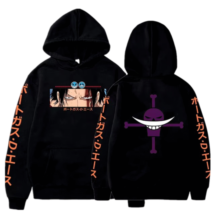 Anime One Piece Portgas D. Ace Printed Hoodie Anime One Piece Portgas D. Ace Printed Hoodie