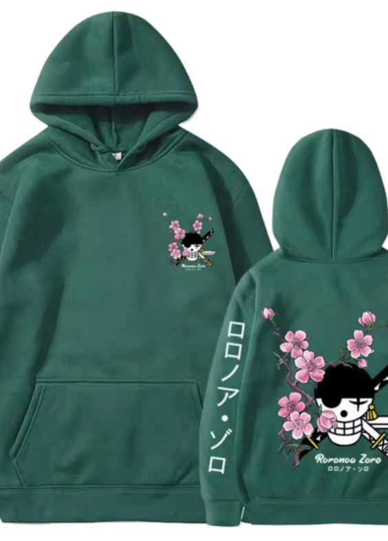 Anime One Piece Roronoa Zoro Jolly Roger Printed Hoodie