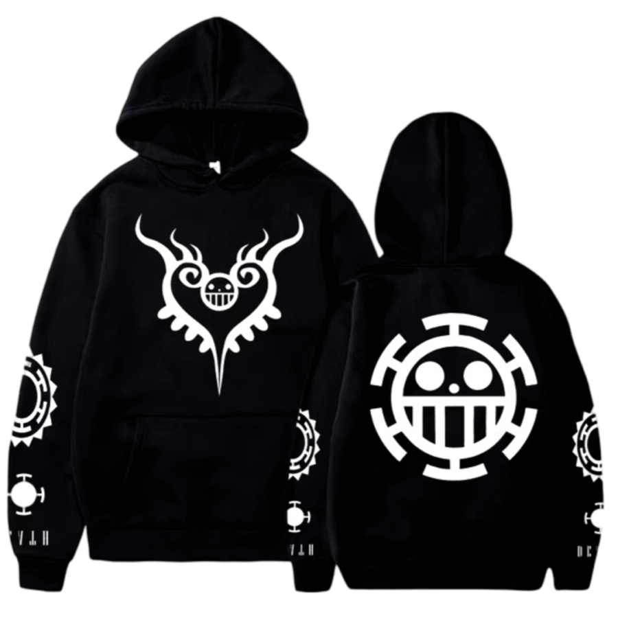 Anime One Piece Trafalgar D Water Law Tattoo Printed Hoodie Anime One Piece Trafalgar D Water Law Tattoo Printed Hoodie