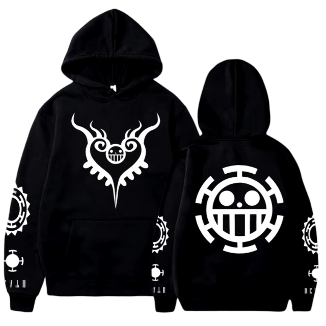 Anime One Piece Trafalgar D Water Law Tattoo Printed Hoodie Anime One Piece Trafalgar D Water Law Tattoo Printed Hoodie