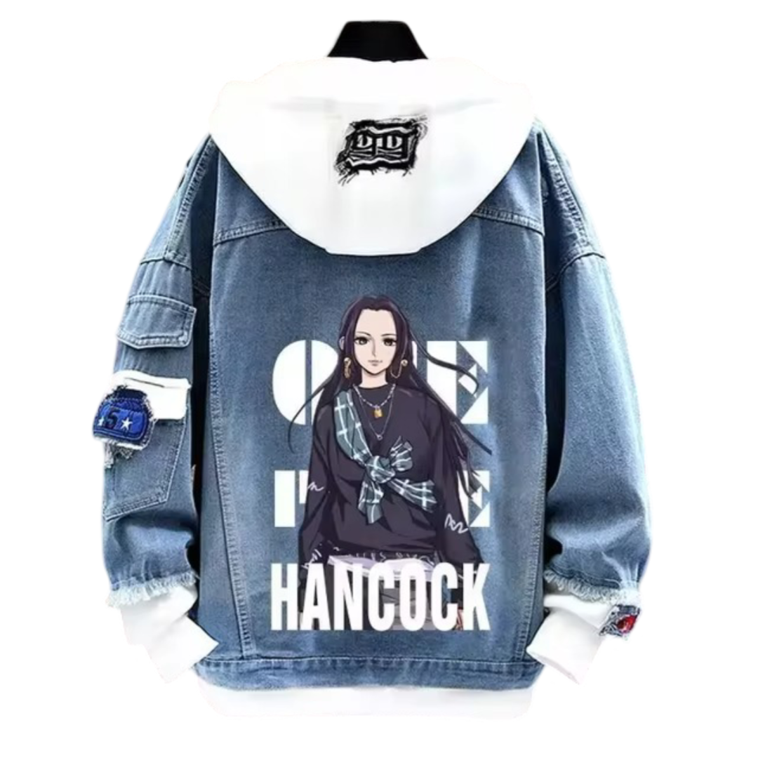 Anime One Piece Boa Hancock Printed Denim Jacket Anime One Piece Boa Hancock Printed Denim Jacket