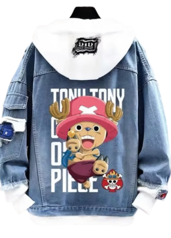 Anime One Piece Tony Tony Chopper Printed Denim Jacket