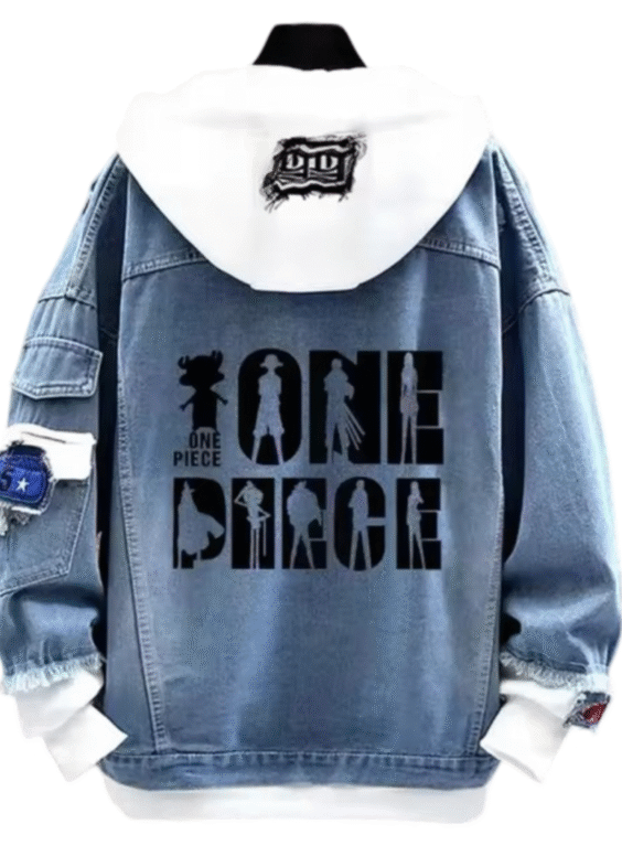 Anime One Piece Printed Denim Jacket