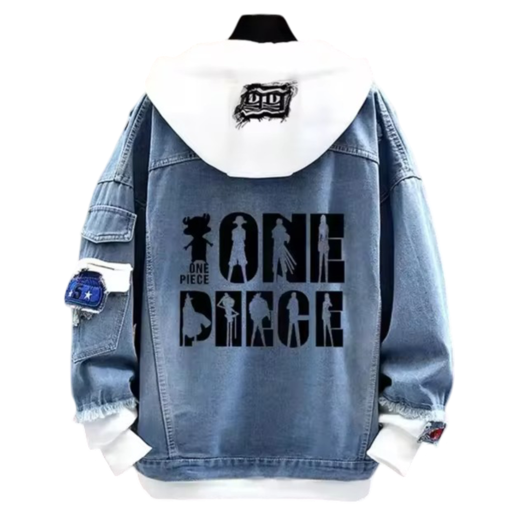 Anime One Piece Printed Denim Jacket Anime One Piece Printed Denim Jacket