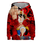 100-160 Anime One Piece Monkey D. Luffy Casual Hoodie
