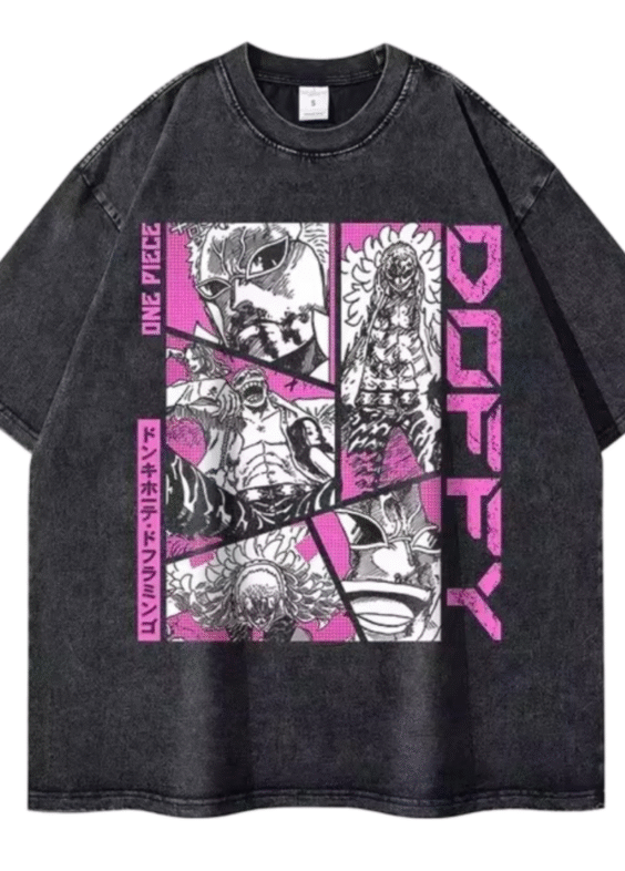 Anime One Piece Donquixote Doflamingo Printed Short Sleeve T-Shirt