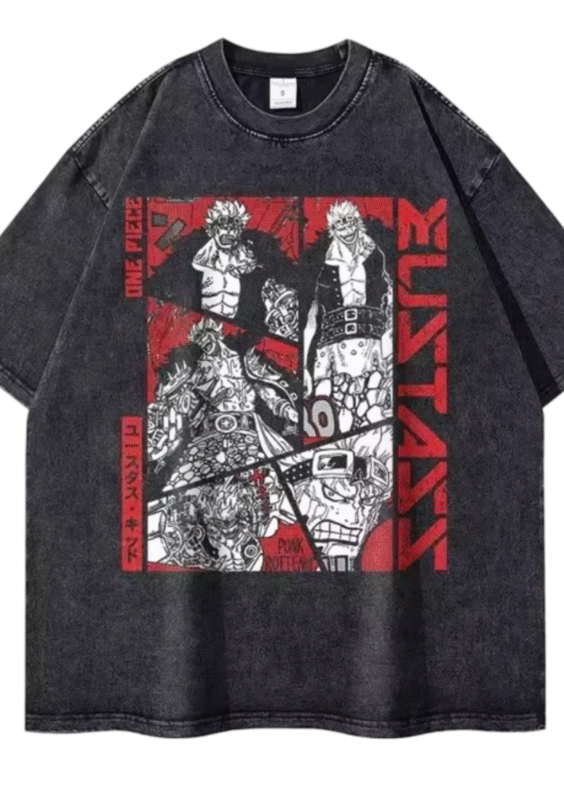 Anime One Piece Eustass Kid Printed Short Sleeve T-Shirt