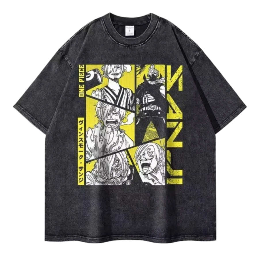 Anime One Piece Sanji Printed Short Sleeve T-Shirt Anime One Piece Sanji Printed Short Sleeve T-Shirt