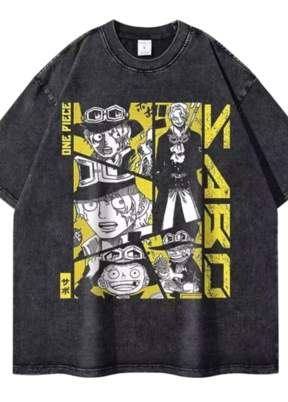 Anime One Piece Sabo Printed Short Sleeve T-Shirt