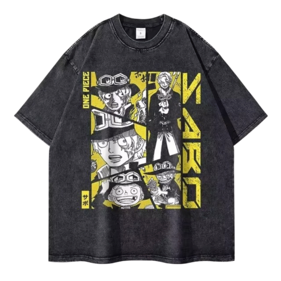 Anime One Piece Sabo Printed Short Sleeve T-Shirt Anime One Piece Sabo Printed Short Sleeve T-Shirt