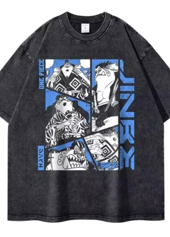 Anime One Piece Jinbe Printed Short Sleeve T-Shirt