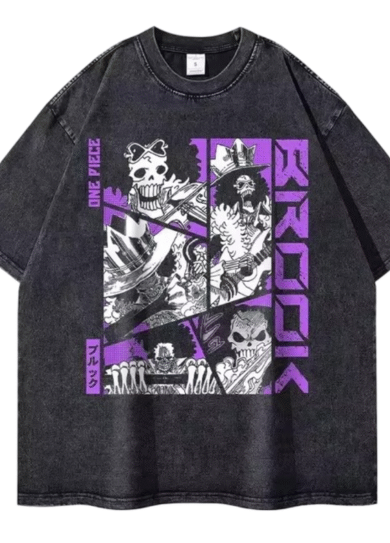Anime One Piece Brook Printed Short Sleeve T-Shirt