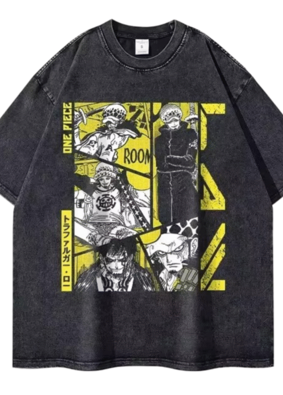 Anime One Piece Trafalgar D. Water Law Printed T-Shirt
