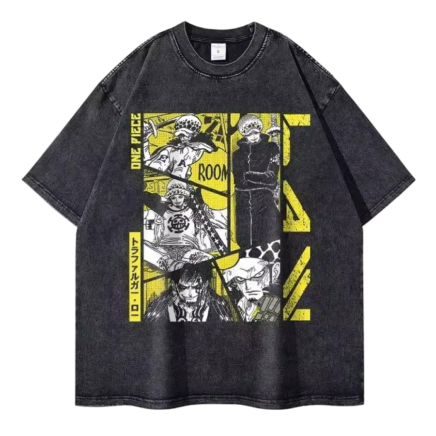 Anime One Piece Trafalgar D. Water Law Printed T-Shirt Anime One Piece Trafalgar D. Water Law Printed T-Shirt