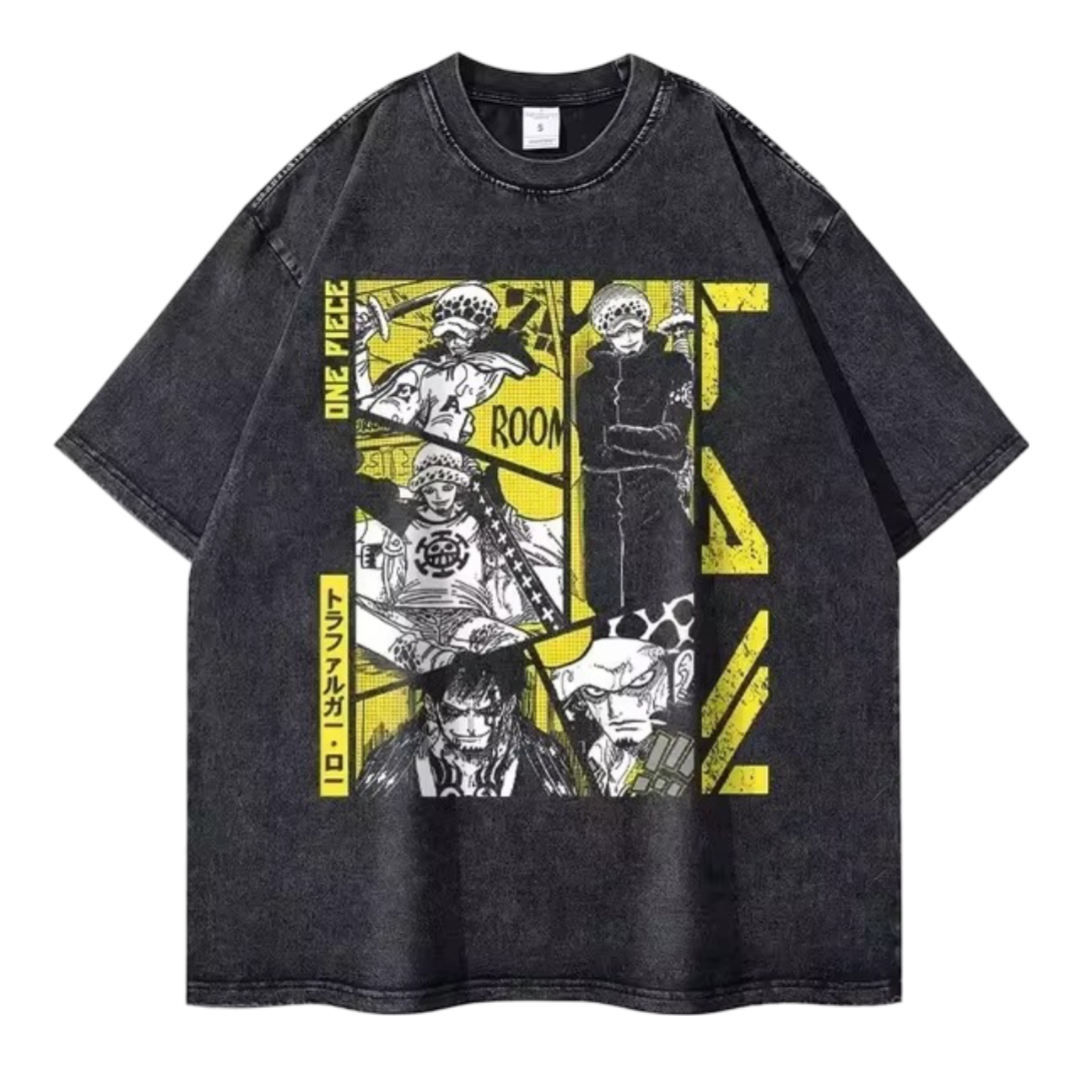 Anime One Piece Trafalgar D. Water Law Printed T-Shirt Anime One Piece Trafalgar D. Water Law Printed T-Shirt