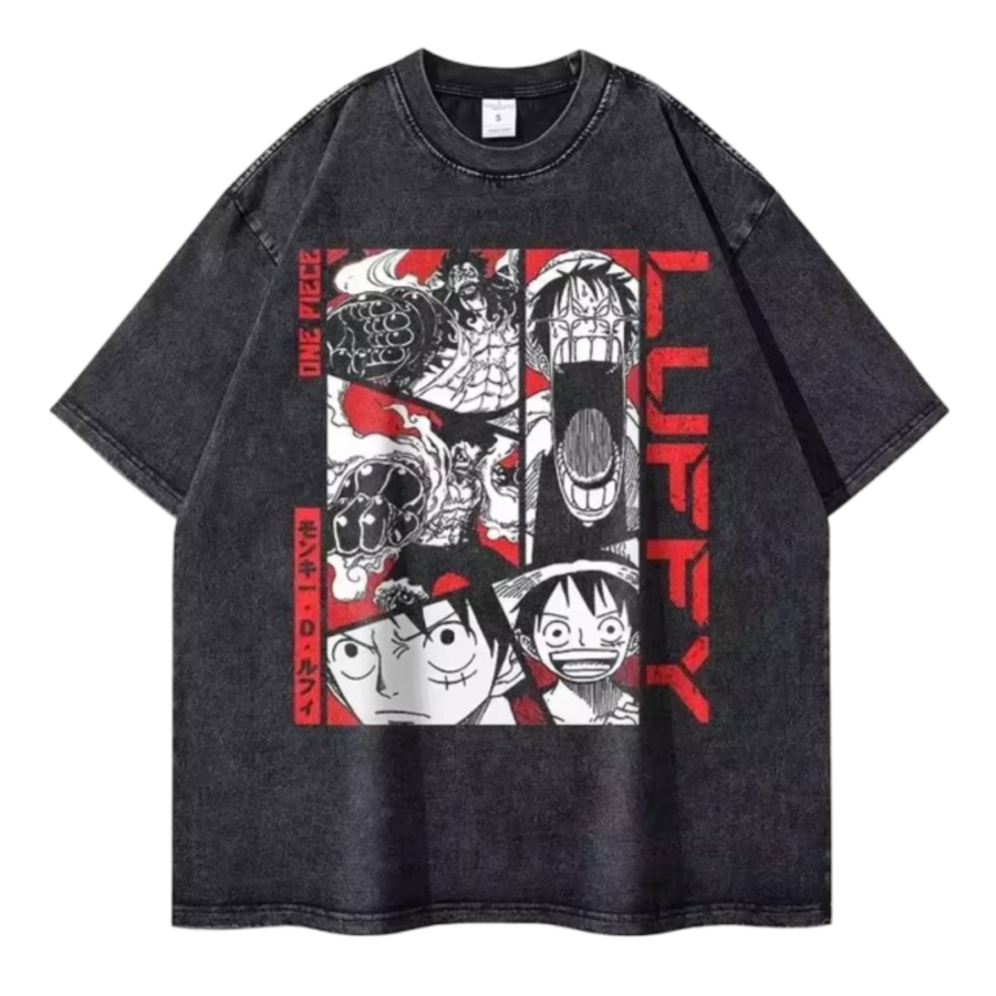 Anime One Piece Monkey D. Luffy Printed Short Sleeve T-Shirt