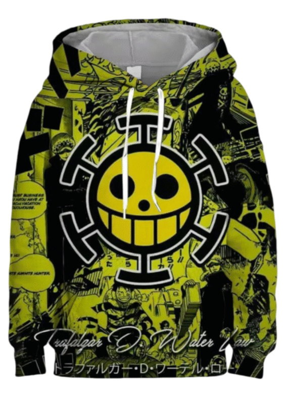 Anime One Piece Trafalgar D. Water Law Logo 3D Printed Hoodie