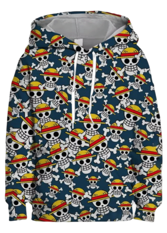 Anime One Piece Straw Hat Pirates Logo 3D Printed Hoodie