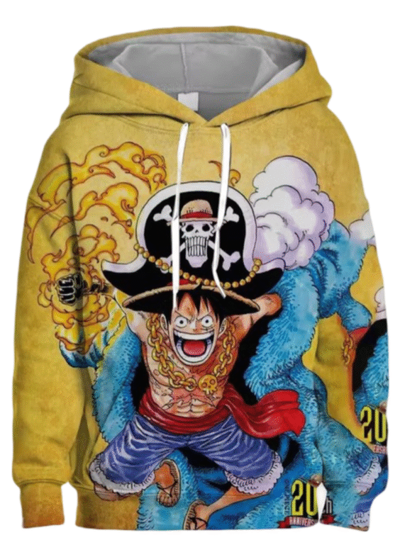 Anime One Piece Monkey D. Luffy Long Sleeve 3D Printed Hoodie