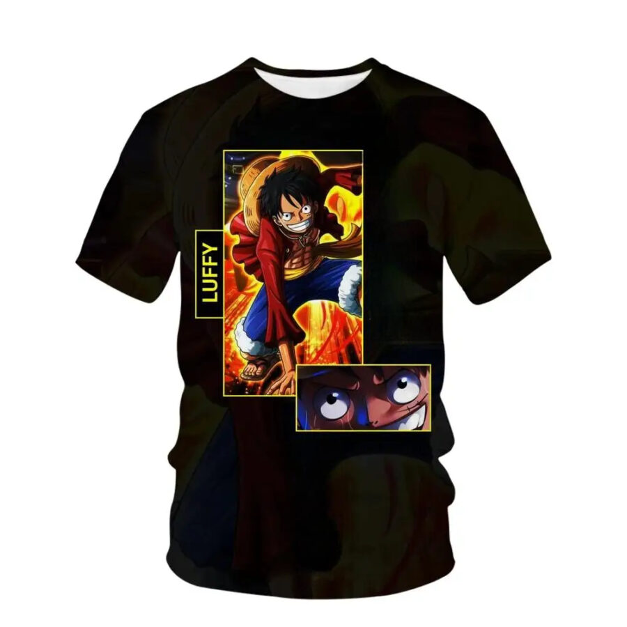 Anime One Piece Monkey D. Luffy 3D Printed T-shirt For Men Anime One Piece Monkey D. Luffy 3D Printed T-shirt For Men