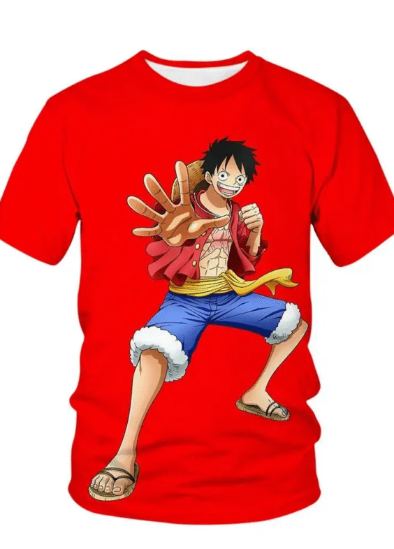 Anime One Piece Monkey D. Luffy 3D Printed Casual T-shirt For Men