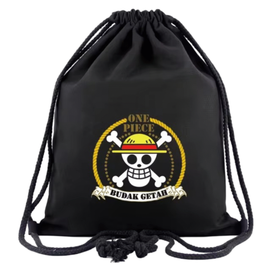 Anime One Piece Budak Getah Logo Drawstring Bag Anime One Piece Budak Getah Logo Drawstring Bag