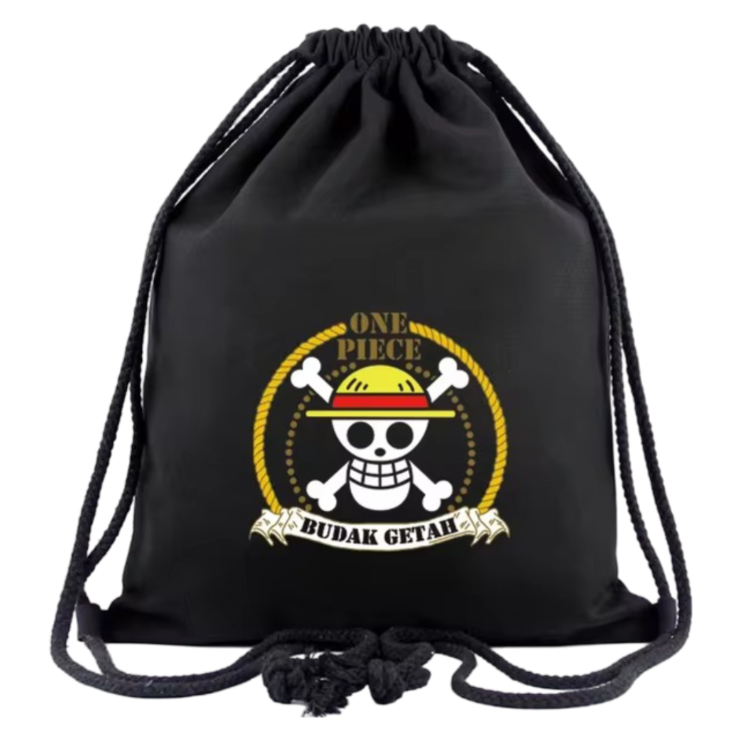 Anime One Piece Budak Getah Logo Drawstring Bag Anime One Piece Budak Getah Logo Drawstring Bag